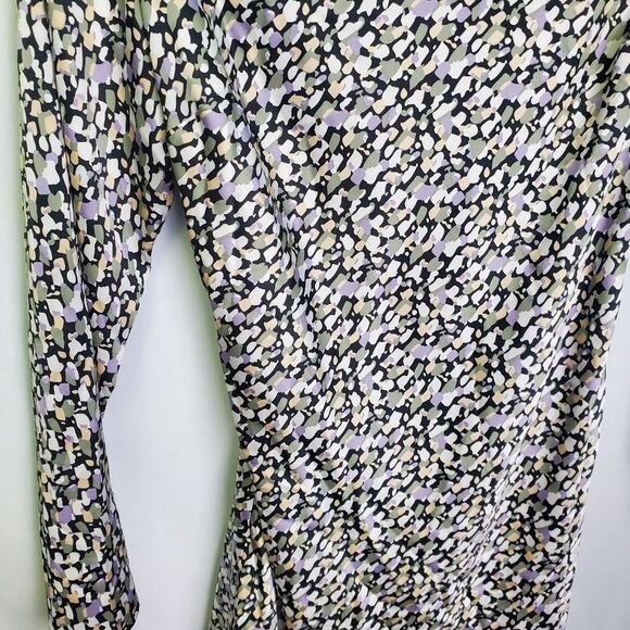 ASTR The Label Printed Satin Cowl Neck Dress Multicolor Small - Picture 5 of 8